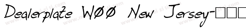Dealerplate W00 New Jersey字体转换